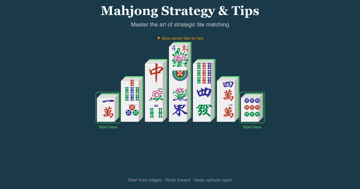 Mahjong Solitaire board showing strategic tile positions